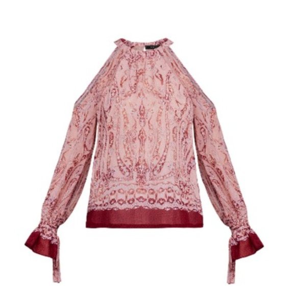 BCBG MAXAZRIA SESSILEE Baroque Paisley Halter Top Size XS $198 - Picture 5 of 6